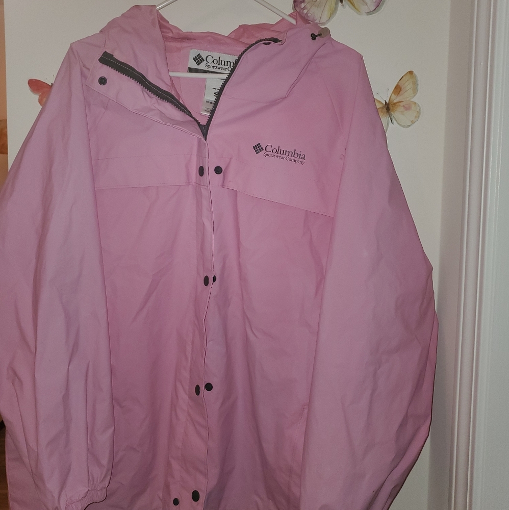 Pink Columbia rain coat XL